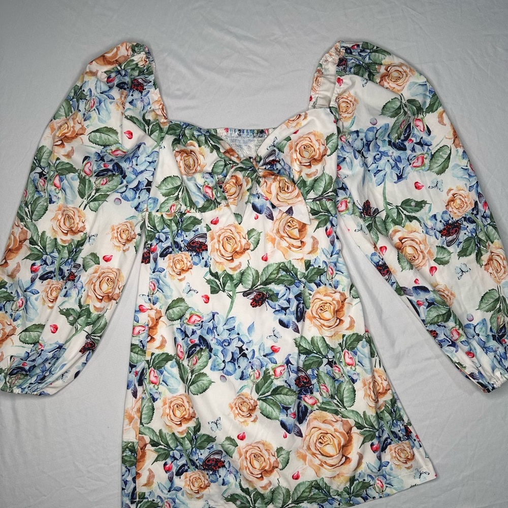 Floral Puff Sleeve Top